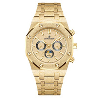 Montre automatique pour homme avec calendrier, phases de lune, lunette octogonale et bracelet intégré, montre-bracelet mécanique
