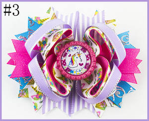 4.5 "inchini per capelli unicorno ispirati ai cartoni animati unicorno arcobaleno fermagli per capelli buon compleanno - Product Image 2