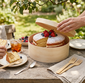 Boîte en bois ronde de qualité supérieure, <span class=keywords><strong>prix</strong></span> d'usine, vente en gros, plusieurs tailles disponibles, écologique, personnalisable, petite boîte d'emballage pour desserts B2B - Product Image 2