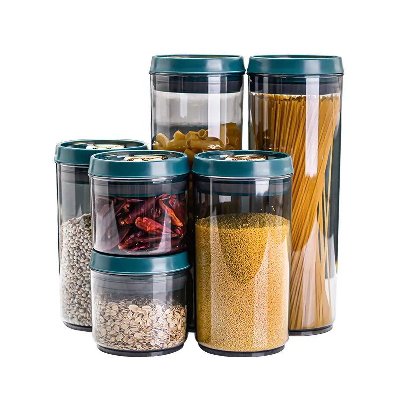 Kitchen Cereal Container Clear Food Storage蓋Plastic Containers Flip Top容器Set