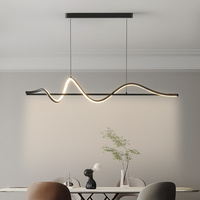 Lustre moderne linéaire en forme d'anneau pour salle à manger, décoration intérieure, salon, bar, en aluminium et acrylique, luminaire suspendu LED à intensité variable