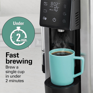 Cafetière programmable 3-en-1, dose individuelle, 5-8 tasses, carafe en verre, compatible dosettes/café moulu, préparation chaude/froide, écran tactile, pour la maison <span class=keywords><strong>et</strong></span> l'hôtel - Product Image 4