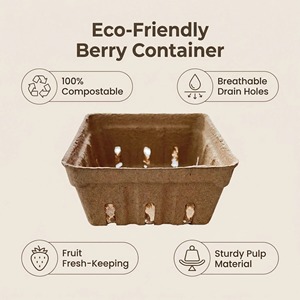 Boîte à Myrtilles en Forme de Livre, Personnalisée, Écologique, Biodégradable, en Pulpe, pour Pépinière, Jetable, Haute Résistance à l'Humidité, Recyclable - Product Image 2