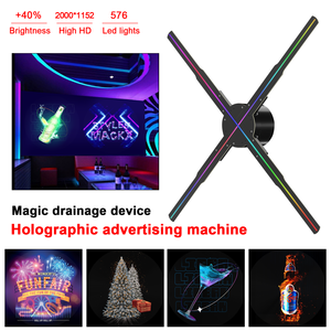YHP50-LED 3D Hologram Fan quảng cáo hiển thị 4 Blades Khỏa Thân 3D Holographic Fan chiếu Dia 50cm ba chiều Lập Bản Đồ - Product Image 2