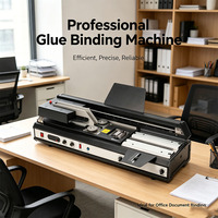 Máquina Encuadernadora Manual de Cola Caliente, Encuadernadora Perfecta de Escritorio para Libros, Cuadernos, Folletos, Documentos, Equipo de Impresión de Oficina
