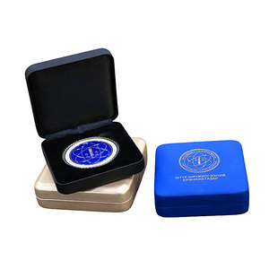 Everwin <span class=keywords><strong>2025</strong></span> Hot Bán PU da đồng xu hộp kim loại nghề thủ công tùy chỉnh màu sắc/Logo/Kích thước bền huy hiệu huy chương hiển thị hộp - Product Image 4