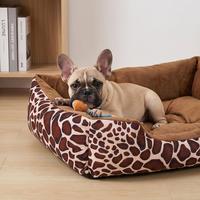 Lit pour animaux de compagnie lavable en coton, motif dessin animé, pour intérieur, OEM ODM, portable, doux et relaxant, pour chat et chien