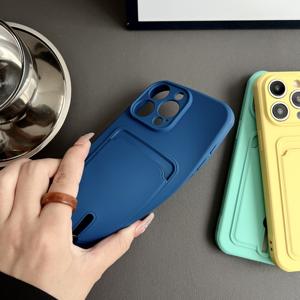 Étui de téléphone avec porte-cartes, porte-cartes, étui pour IP 16 15 14 11 12 <span class=keywords><strong>13</strong></span> <span class=keywords><strong>Pro</strong></span> <span class=keywords><strong>Max</strong></span> Plus, coque arrière en silicone mat souple antichoc - Product Image 4