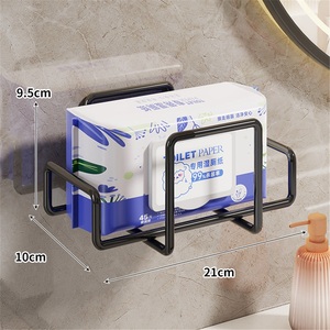 Support mural multifonctionnel auto-adhésif en alliage de zinc pour papier toilette et serviettes, sans perçage, 35 cm, organisateur de salle de bain - Product Image 5