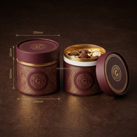 Tube en papier écologique haut de gamme pour truffes au chocolat de luxe, pralines, cosmétiques, avec estampage à chaud doré et insert de qualité alimentaire