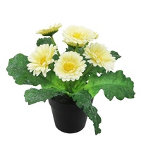 Planta Artificial de Margarita de 19 cm de Alto, Bonsái de Margarita Pequeña Artificial para Decoración del Hogar o Cafetería