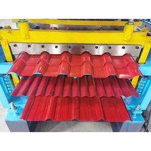 Vật liệu xây dựng ibr Bảng điều chỉnh tôn kim loại thép tráng men ngói làm tấm lợp máy móc ba lớp cuộn tạo thành máy - Product Image 3