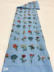 Tissu en dentelle tricotée brodée jacquard, <span class=keywords><strong>nylon</strong></span>/coton, respirant, léger, largeur 130 cm, vêtements de mariage pour filles/femmes - Product Image 3