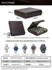 Custodia da Viaggio per Uomo in Pelle Crazy Horse di Alta Qualità, Organizzatore per Orologi con Cuscino Scorrevole per 20 Orologi - Product Image 2