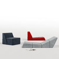 Canapé-lit modulaire compact et pliable avec matelas en mousse écologique pour appartement, maison ou bureau