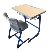 Ensemble de bureaux et chaises en plastique et en bois pour élèves, idéal pour les salles de classe du primaire (vente en gros)