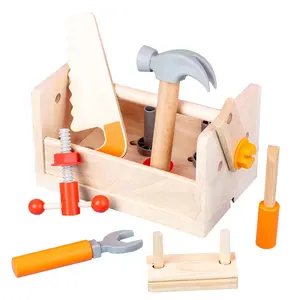 Disassemble and assemble a combination of toys wooden toolbox simulation games children's early education puzzle enlightenment