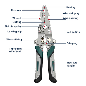 Wholesale 6-in-1 Multi-functional Wire Stripper Pliers <b>Long</b> <b>Nose</b> Pliers for Electrician Cutting Crimping Portable Tool Kit - Product Image 2