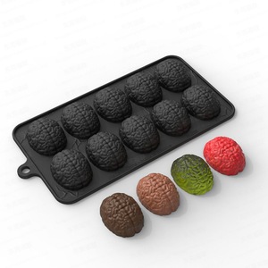 <span class=keywords><strong>Moule</strong></span> à <span class=keywords><strong>gâteau</strong></span> en silicone 10 grilles 5 styles Crâne <span class=keywords><strong>Cerveau</strong></span> <span class=keywords><strong>Halloween</strong></span> pour la cuisson de bonbons et chocolats, fabriqué en Chine, emballé individuellement - Product Image 2