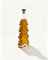 Offre Spéciale – Bouteille à liqueur octogonale en verre transparent mat de qualité supérieure, capacité personnalisable, avec bouchon en bois, idéale pour le brandy et le rhum, motif sapin de Noël