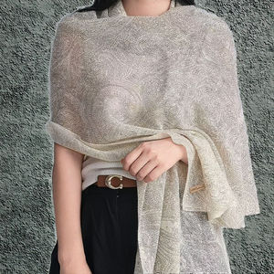 Women's Spring Summer Paisley Pattern Cashew Flower Thin Water-Soluble Quick Dry Gift Inner Mongolia Cashmere Traditional Shawl - Product Image 3