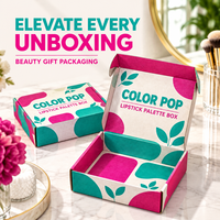 Boîte d'expédition en carton ondulé personnalisée pour l'emballage de palettes de rouges à lèvres avec impression couleur pour salons de beauté, vente au détail de cosmétiques et coffrets cadeaux