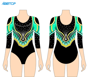 <span class=keywords><strong>Justaucorps</strong></span> de gymnastique de compétition pour artiste, design complexe, <span class=keywords><strong>magnifique</strong></span>, manches longues, strass, vêtements de danse - Product Image 2