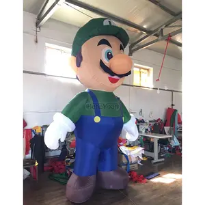 Mascote inflável Mario gigante de alta qualidade, material de pano Oxford, personagem de desenho animado, decoração para festas e casas