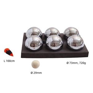 Jeu de boules de pétanque en acier écologique à 6 boules avec coffret en bois et logo personnalisé - Product Image 2