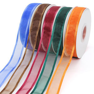 FangZHI Organza Ribbon 2.5Cm Wide Edge Solid Color Nylon Decorative Ribbon For Bouquets Hair Accessories DIY - Product Image 3