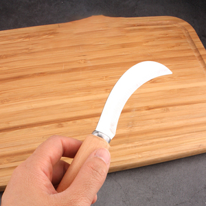 Cuchillo multifuncional para cortar frutas y melones con mango de madera de piña de acero inoxidable - Product Image 3