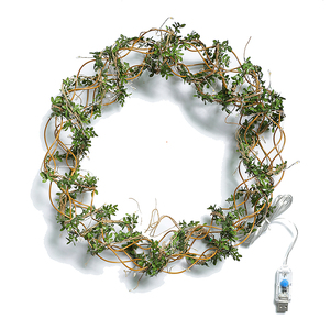 <span class=keywords><strong>Guirlande</strong></span> <span class=keywords><strong>lumineuse</strong></span> LED à feuilles artificielles, blanc chaud, alimentée par énergie solaire, couronne florale, accessoires pour cheveux, mariage pour filles - Product Image 1