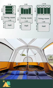 Acampar kamping barraca zelt TENDA tienda 210 D Oxford vải gia đình gấp sang trọng bãi biển glamping cắm trại tther lều ngoài trời - Product Image 2