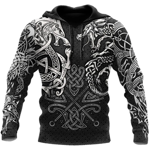 2025 kurt ejderha dövme baskı Unisex svetşört erkek moda artı boyutu eşofman uzun kollu sonbahar sezonu için - Product Image 4