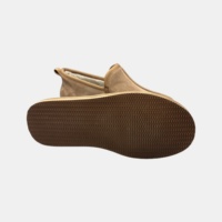 Chaussons d'hiver chauds à bout fermé pour homme, design confortable à enfiler, dessus en daim de vache, doublure en fausse fourrure, semelle légère antidérapante en EVA
