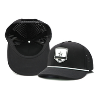 Gorras de Béisbol Personalizadas con Parche de Goma con Logotipo, Gorra Deportiva Impermeable de 5 Paneles para Hombre, Gorra de Béisbol con Orificios Perforados con Láser