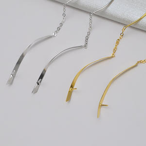 S925 <b>Silver</b> Long Tassel <b>Headband</b> Earrings with 10-11 Simple Pearl Women's DIY Jewelry Accessories 892 - Product Image 2