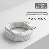 Cable de Carga Rápida USB-C Trenzado PD 60W/100W, Conductor de Cobre Puro, Revestimiento de Nailon, Transferencia de Datos de 480Mbps, Compatible con iPhone 15 y Android, FCC/CE