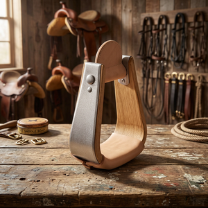 Estribos de madera estilo occidental con refuerzo metálico para equitación/Estribo de madera Monel Bell 2026 - Product Image 2