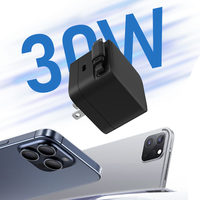 Grosir pengisi daya ponsel GAN atasan pengisian cepat telepon pengisi daya portabel 30w pengisi daya dinding dengan kabel