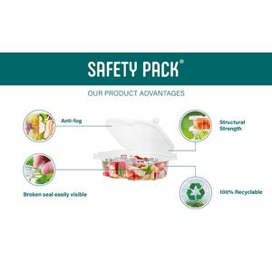 Matériau PET de boîte à salade de qualité supérieure 12 OZ avec couvercle de verrouillage à charnière solide Sandwich recyclé et conteneur de stockage des aliments - Product Image 3