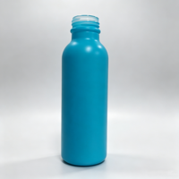 Vente en gros de flacons cosmétiques en verre bleu mat de 120 ml, couleur personnalisée, bouchon rose, flacon vide pour lotion, emballage