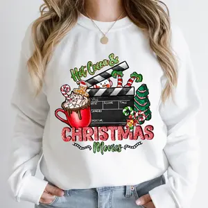 Autocollants à transfert DTF pour t-shirts, chocolat chaud et film de Noël, autocollants froids à décoller, Ho Ho Ho, confortable, c'est la saison, collation de Noël - Product Image 2