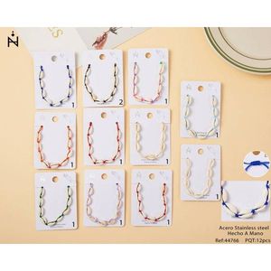 Bracciale a 7 Conchiglie in Acciaio Inossidabile con Perline, Gioiello di Moda, Accessorio Femminile - Product Image 3