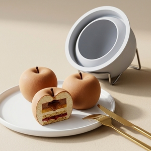 Molde de silicona con forma de manzana 3D, molde de silicona para fondant, molde para barra de chocolate, moldes de silicona para decoración, molde para pastel de mousse - Product Image 1