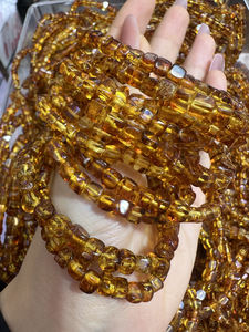 Nouveau bracelet en pierre naturelle <span class=keywords><strong>ambre</strong></span> carré de haute qualité, perles facettées, <span class=keywords><strong>bijoux</strong></span>, bracelets énergétiques extensibles pour femmes et hommes - Product Image 6