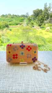 Vintage Beaded Clutch Bag With Floral Embroidery Chain Closure Evening <b>Purse</b> All Seasons Women's Handbag - Product Image 2