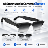 Lunettes intelligentes avec caméra 8MP, enregistrement photo et vidéo 1080P WiFi, reconnaissance d'objets par IA, lentille anti-lumière bleue, commande vocale, IP66