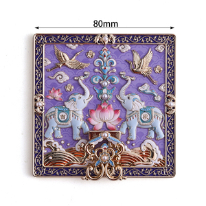 Portable <b>Square</b> Customized Embossed Single Side Metal Stand Pocket Compact <b>Mirror</b> - Product Image 2