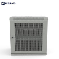 Kabinet Rak Server 19 Inch 15U/12U/18U Kotak Dinding Data Enklosur Jaringan Telekomunikasi Baja SPCC Berlapis Bubuk Tersedia di Gudang